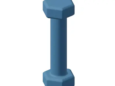 Plastic Hexagonal Dumbbell 3D model