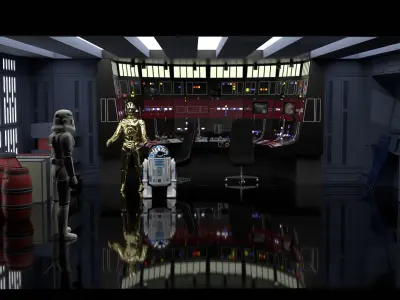 Set 3 - Docking bay Command Office 1-18 scale Kenner Hasbro 3D print model