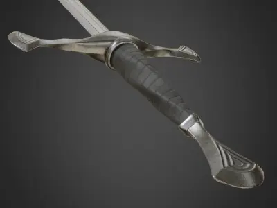 Medieval Long Sword Low-poly 3D model buy