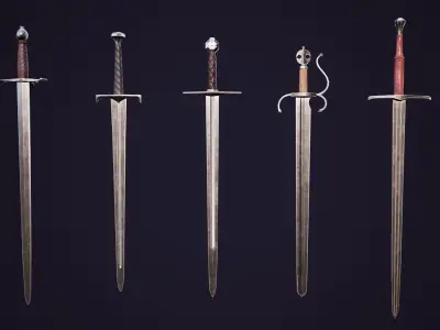Various Swords Low-poly 3D model