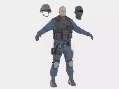 SWAT Police Rigged 3D Model 3D model