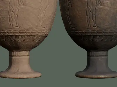 Antique Ancient Clay Vase ceramic pottery Low-poly 3D model