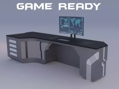 SCI-FI Desk Free low-poly 3D model
