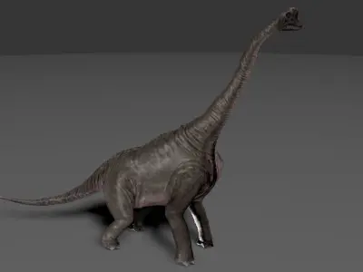 Brachiosaurus Dinosaur Low-poly 3D model 4