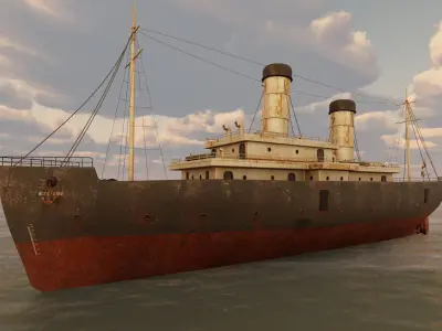 Passenger Ship Lowpoly Low-poly 3D model