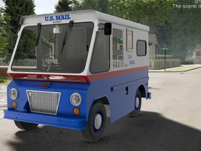 US Mail Truck Studebaker ZIP Van 3D model