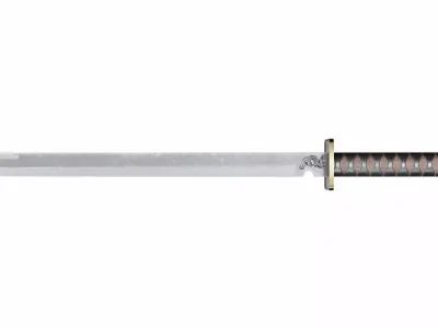 Ninjato japanese samurai sword Low-poly 3D model