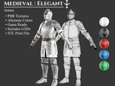 Medieval Collection Elegant Archer 3D Model Pack