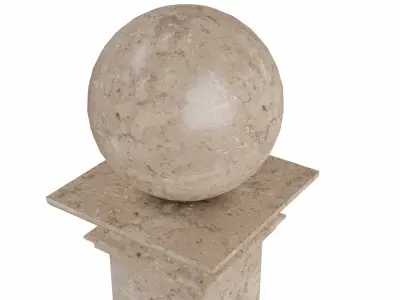 Marble column Low-poly 3D model