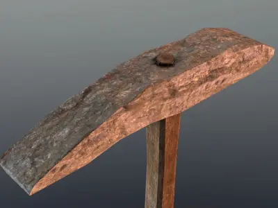 Pickaxe - Stone Low-poly 3D model