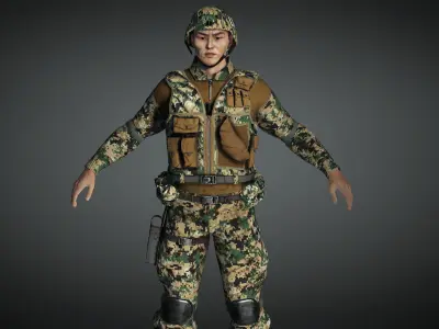 AAA Military Male Character 01 Low-poly 3D model