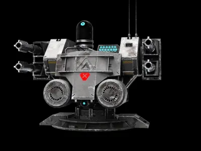 Sci-fi Turret Low-poly 3D model get