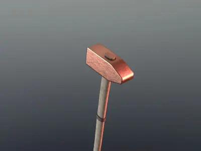Hammer - Copper Low-poly 3D model