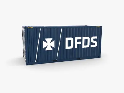 20ft Shipping Container DFDS 3D model