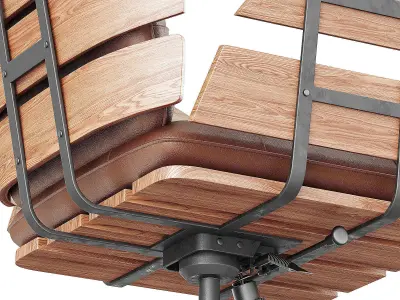  Brown Industrial Swivel Office Chair 3D model