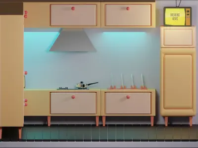Kitchen Low-poly 3D model