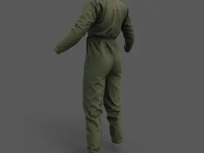 Woman Overalls Game Ready  Low-poly 3D model