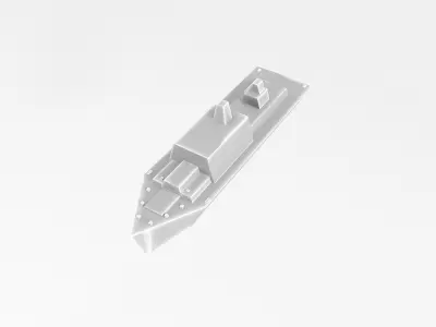 Cartoon Simple Warship v1 009 Low-poly 3D model