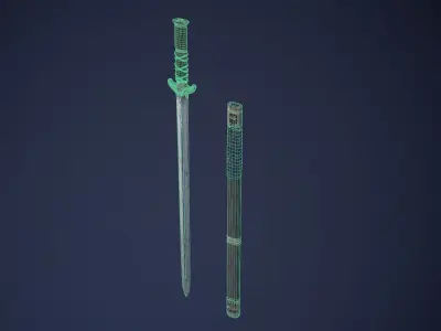 Chinese Sword Low-poly 3D model
