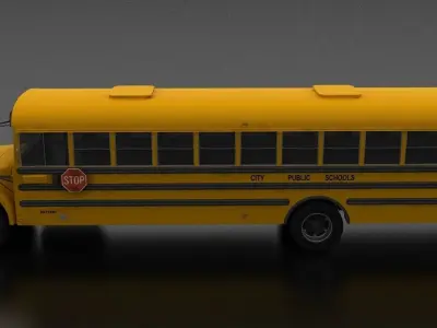 B-Series B-800 School Bus 1985 Low-poly 3D model