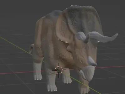 Triceratops Textured and Rigged Free low-poly 3D model