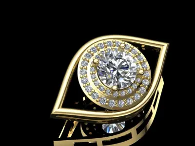 Devil Eye pendant with diamonds 3D print model