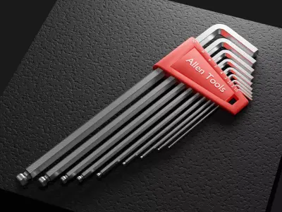 Allen key set - Long rounded 3D model
