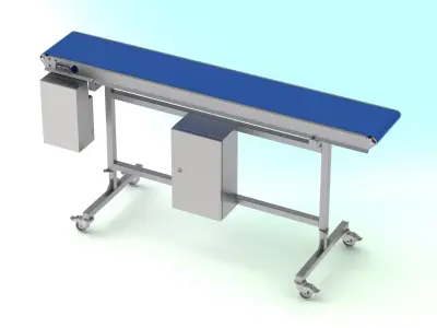 PVC belt conveyor 300x2000mm Free 3D model