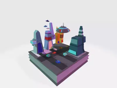 Not human world  Free low-poly 3D model