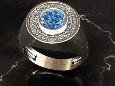 3D printable signet ring 3D print model purchase