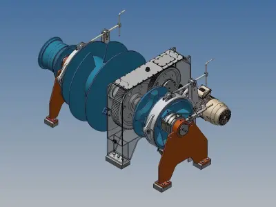 Anchor mooring winch 111 E 48 K3 3D model