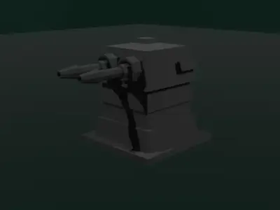 laser tureet Low-poly 3D model