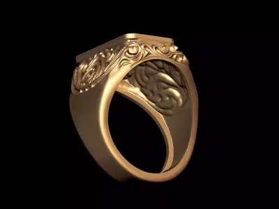 Gents Plain Signet Ring 3D print model