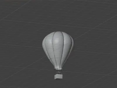 Realistic 3D Hot Air Balloon Model Games and Visualizations Free low-poly 3D model