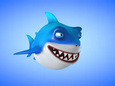 Shark cartoon 3D model buy