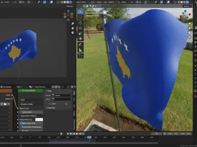 Animated Kosovo Flags 3D model