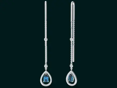 Women  pear  shaped earrings  3D print model