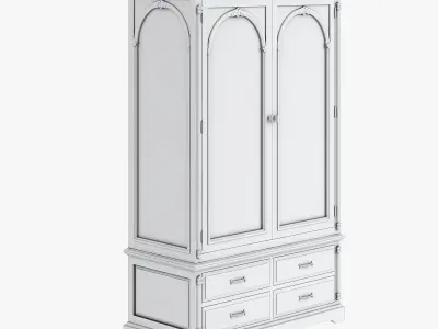 Victorian Wardrobe Old Natural 3D model