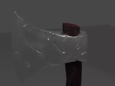 two-handed ax PBR low-poly game ready  Low-poly 3D model