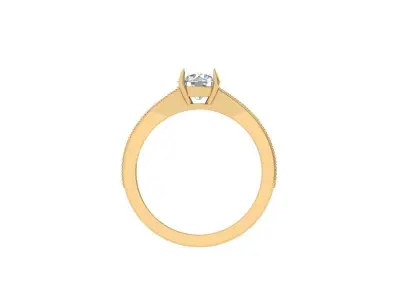 Solitaire Engagement Art Deco Ring 3D print model 53