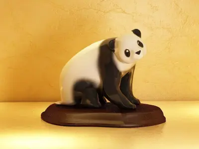panda bear vase plant suculet nature teddy houseware 3D model