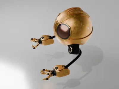 Hovering Spy Robot - Easy Control Rig Low-poly 3D model