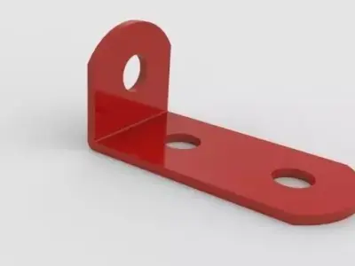 Single Angle Metal Strip 1 x 2 Holes Free 3D model