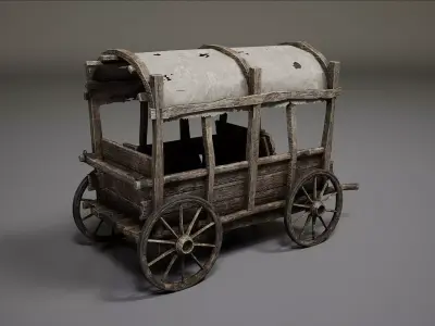 Cart Asset - Environment Asset For Game  Low-poly 3D model
