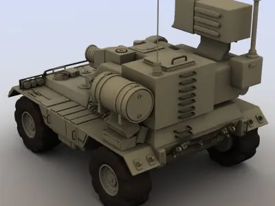 Futuristic armored vehicle 3D model