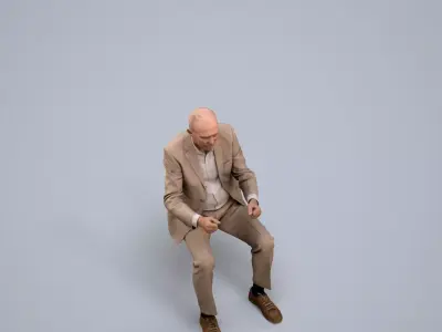 00140Pascal010 - Senior Caucasian man sitting in car 3D model