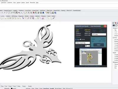 Eagle gold pendant jewelry 3D print model