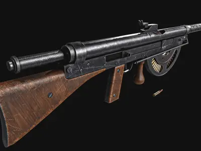 Chauchat Machine Rifle   Low-poly 3D model