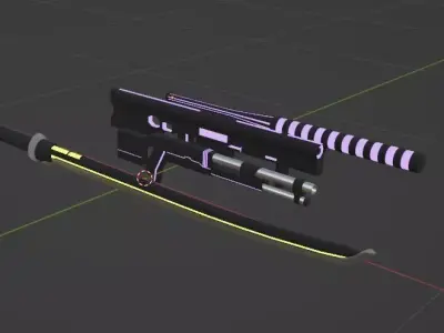 Neon weapon set Free low-poly 3D model