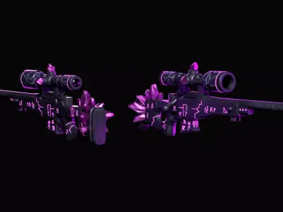 Crystal Sniper Rifle  Game Ready 3D Model Low-poly 3D model